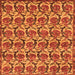 Square Machine Washable Abstract Orange Modern Area Rugs, wshabs152org