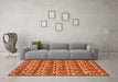 Machine Washable Abstract Orange Modern Area Rugs in a Living Room, wshabs152org