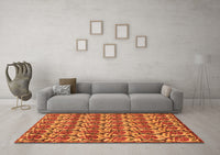 Machine Washable Abstract Orange Modern Rug, wshabs152org