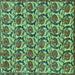 Square Machine Washable Abstract Turquoise Modern Area Rugs, wshabs152turq