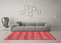 Machine Washable Abstract Red Modern Rug, wshabs152red