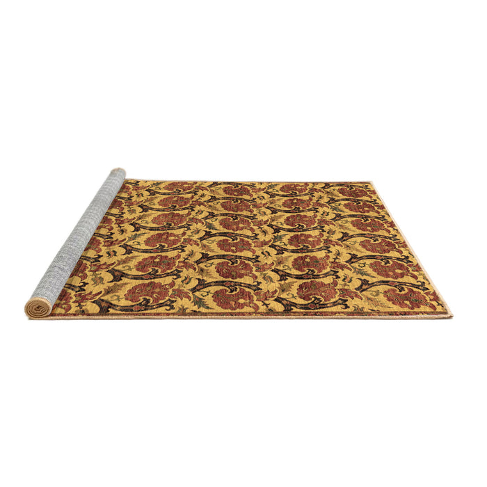 Sideview of Machine Washable Abstract Brown Modern Rug, wshabs152brn