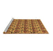 Sideview of Machine Washable Abstract Brown Modern Rug, wshabs152brn