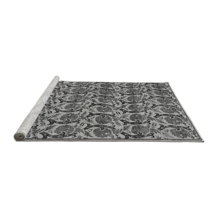 Sideview of Machine Washable Abstract Gray Modern Rug, wshabs152gry