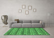 Machine Washable Abstract Emerald Green Modern Area Rugs in a Living Room,, wshabs152emgrn