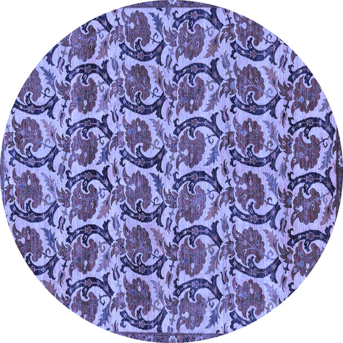 Round Machine Washable Abstract Blue Modern Rug, wshabs152blu