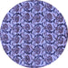 Round Abstract Blue Modern Rug, abs152blu