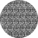 Round Machine Washable Abstract Gray Modern Rug, wshabs152gry