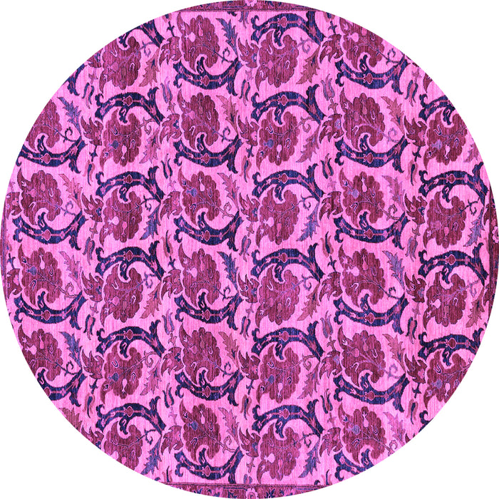Round Abstract Purple Modern Rug, abs152pur