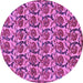 Round Abstract Purple Modern Rug, abs152pur