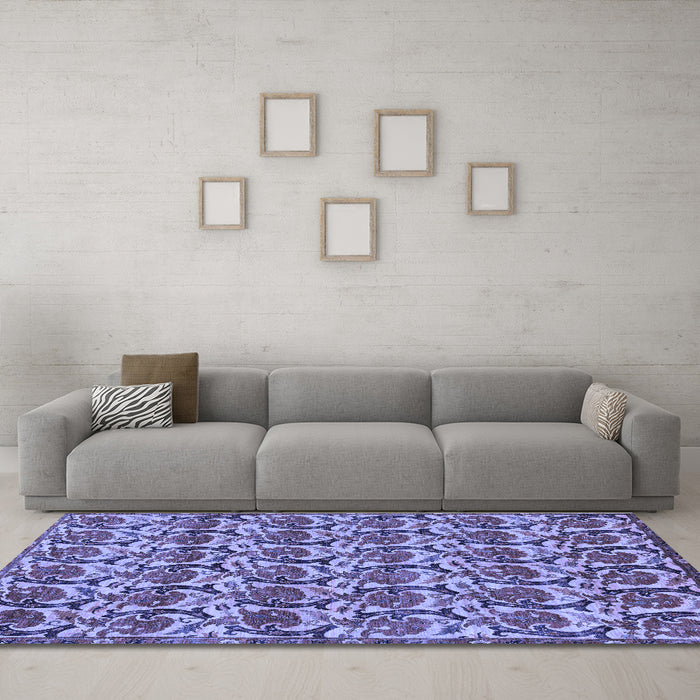 Machine Washable Abstract Blue Modern Rug in a Living Room, wshabs152blu