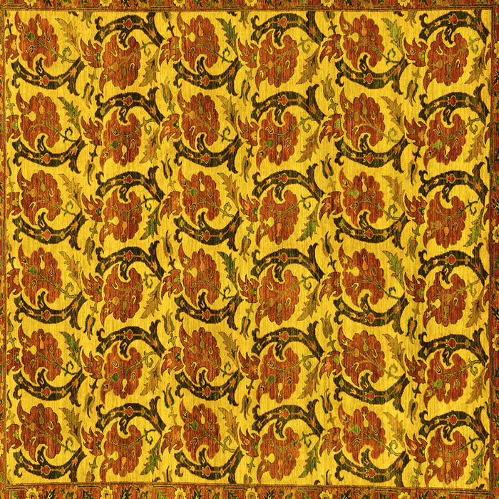 Square Abstract Yellow Modern Rug, abs152yw