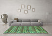 Machine Washable Abstract Turquoise Modern Area Rugs in a Living Room,, wshabs152turq