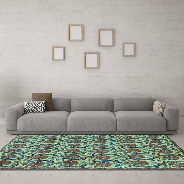 Machine Washable Abstract Light Blue Modern Rug in a Living Room, wshabs152lblu