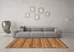 Machine Washable Abstract Brown Modern Rug in a Living Room,, wshabs152brn