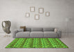 Machine Washable Abstract Green Modern Area Rugs in a Living Room,, wshabs152grn