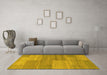 Machine Washable Abstract Yellow Modern Rug in a Living Room, wshabs1530yw