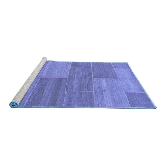 Sideview of Machine Washable Abstract Blue Modern Rug, wshabs1530blu