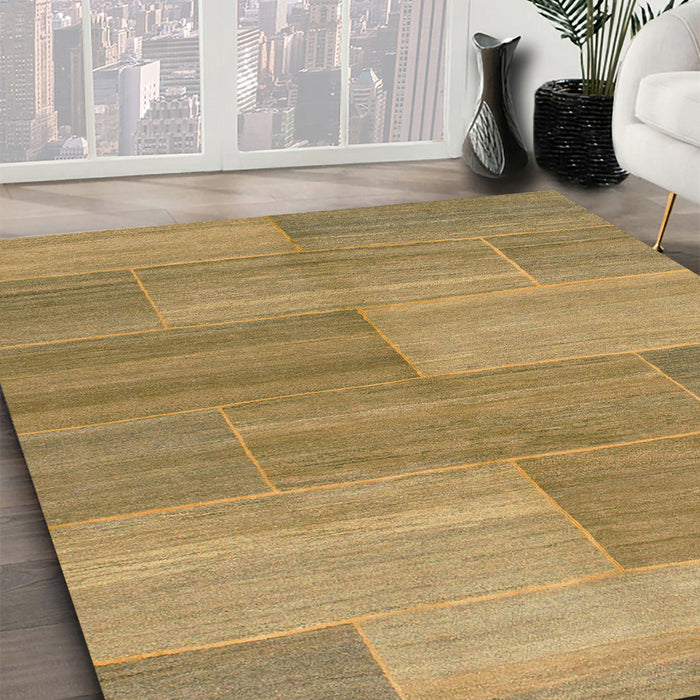 Machine Washable Abstract Gold Rug in a Family Room, wshabs1530
