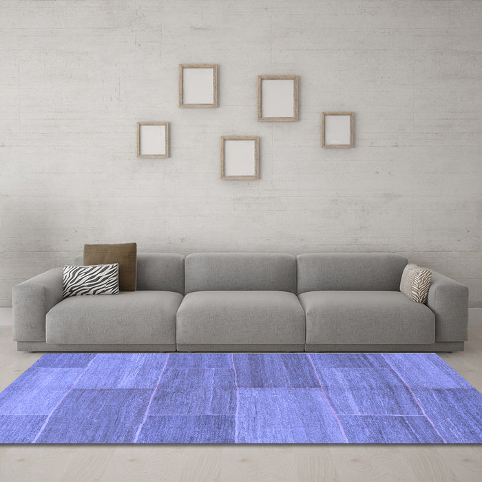 Machine Washable Abstract Blue Modern Rug in a Living Room, wshabs1530blu