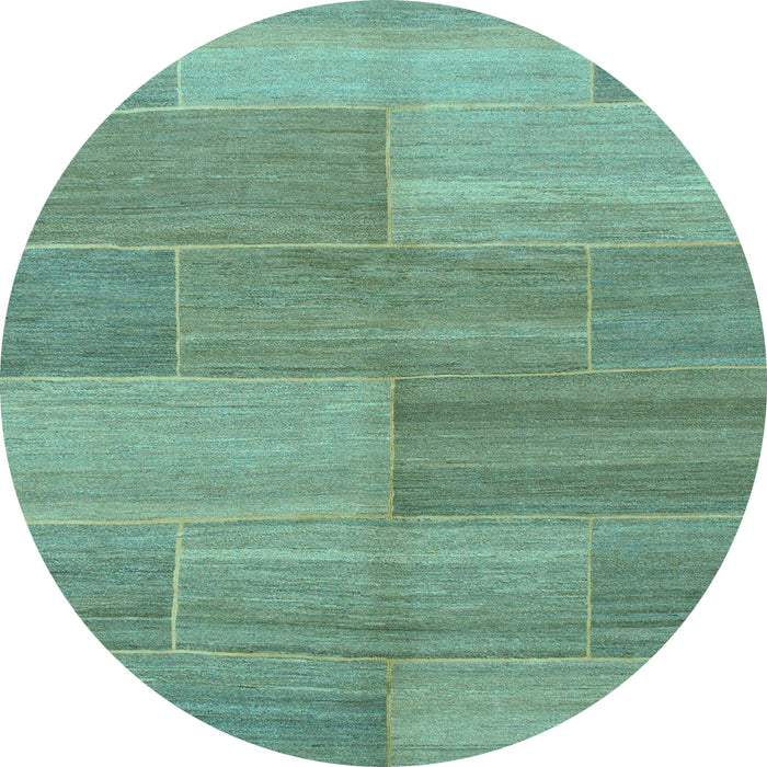 Round Abstract Light Blue Modern Rug, abs1530lblu