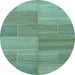 Round Abstract Light Blue Modern Rug, abs1530lblu