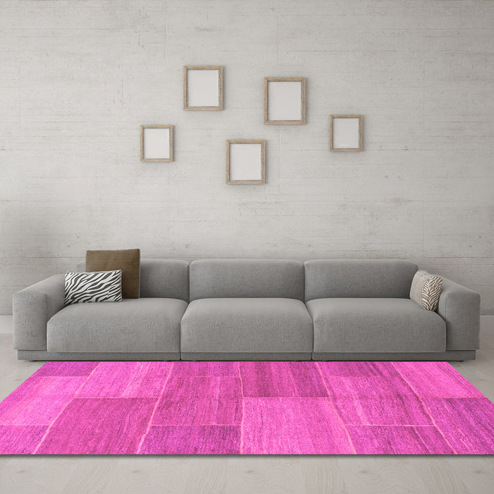 Machine Washable Abstract Pink Modern Rug in a Living Room, wshabs1530pnk