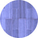 Round Abstract Blue Modern Rug, abs1530blu