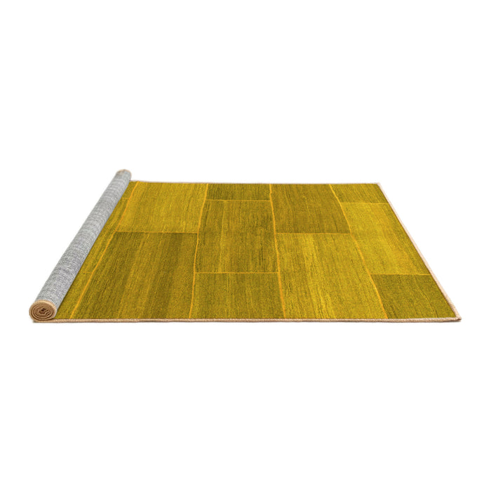 Sideview of Machine Washable Abstract Yellow Modern Rug, wshabs1530yw