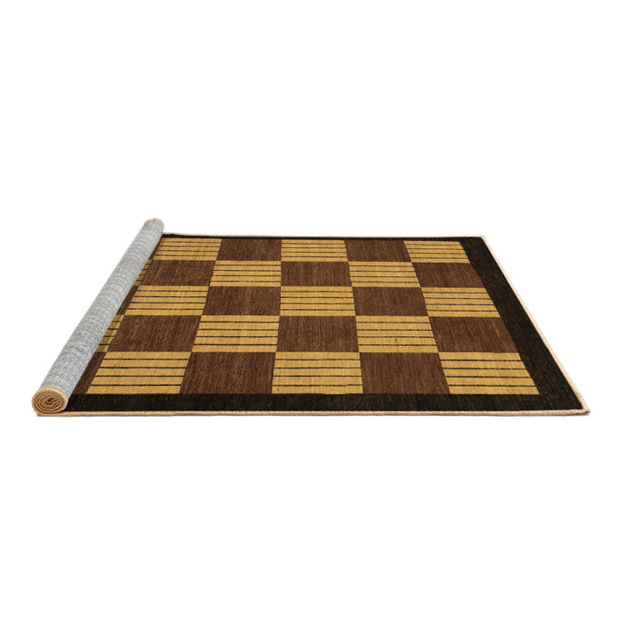 Sideview of Machine Washable Checkered Brown Modern Rug, wshabs1531brn