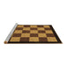 Sideview of Machine Washable Checkered Brown Modern Rug, wshabs1531brn