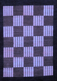 Checkered Blue Modern Rug, abs1531blu