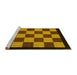 Sideview of Machine Washable Checkered Yellow Modern Rug, wshabs1531yw