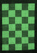Machine Washable Checkered Emerald Green Modern Area Rugs, wshabs1531emgrn