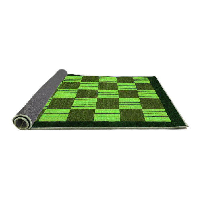 Sideview of Checkered Green Modern Rug, abs1531grn