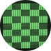 Round Checkered Emerald Green Modern Rug, abs1531emgrn