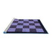 Sideview of Machine Washable Checkered Blue Modern Rug, wshabs1531blu