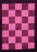 Machine Washable Checkered Pink Modern Rug, wshabs1531pnk