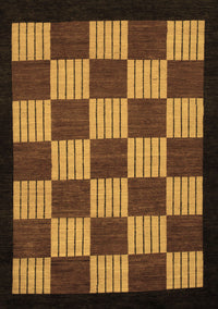 Checkered Brown Modern Rug, abs1531brn