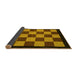 Sideview of Checkered Yellow Modern Rug, abs1531yw