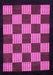 Machine Washable Checkered Purple Modern Area Rugs, wshabs1531pur