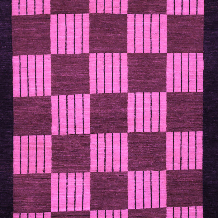 Machine Washable Checkered Purple Modern Area Rugs, wshabs1531pur