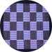 Round Checkered Blue Modern Rug, abs1531blu