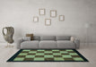 Machine Washable Checkered Light Blue Modern Rug in a Living Room, wshabs1531lblu