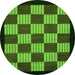 Round Checkered Green Modern Rug, abs1531grn