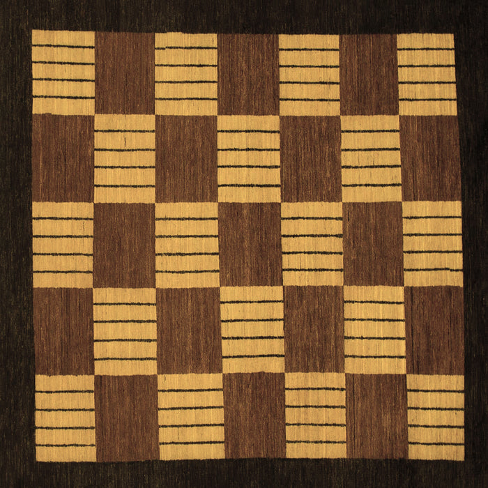 Square Checkered Brown Modern Rug, abs1531brn