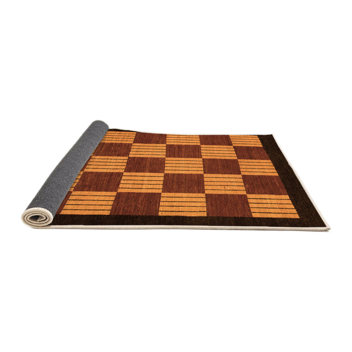 Sideview of Checkered Orange Modern Rug, abs1531org