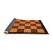 Sideview of Checkered Orange Modern Rug, abs1531org