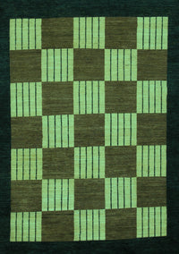 Checkered Turquoise Modern Rug, abs1531turq