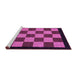 Sideview of Machine Washable Checkered Purple Modern Area Rugs, wshabs1531pur